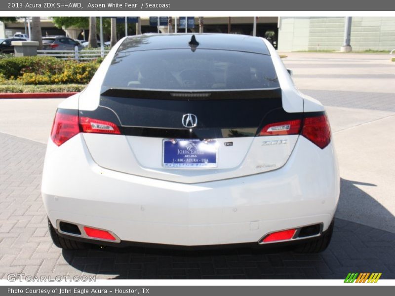 Aspen White Pearl / Seacoast 2013 Acura ZDX SH-AWD