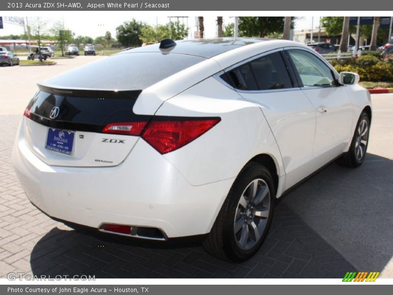 Aspen White Pearl / Seacoast 2013 Acura ZDX SH-AWD