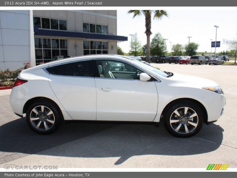 Aspen White Pearl / Seacoast 2013 Acura ZDX SH-AWD