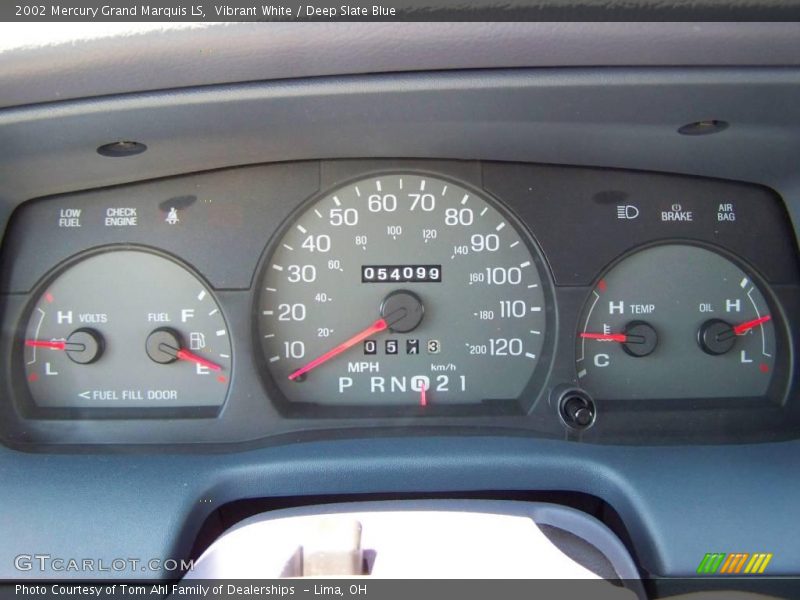 Vibrant White / Deep Slate Blue 2002 Mercury Grand Marquis LS