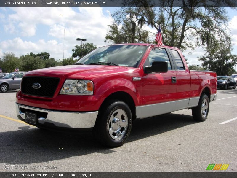 Bright Red / Medium Flint 2006 Ford F150 XLT SuperCab