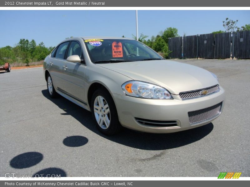 Gold Mist Metallic / Neutral 2012 Chevrolet Impala LT