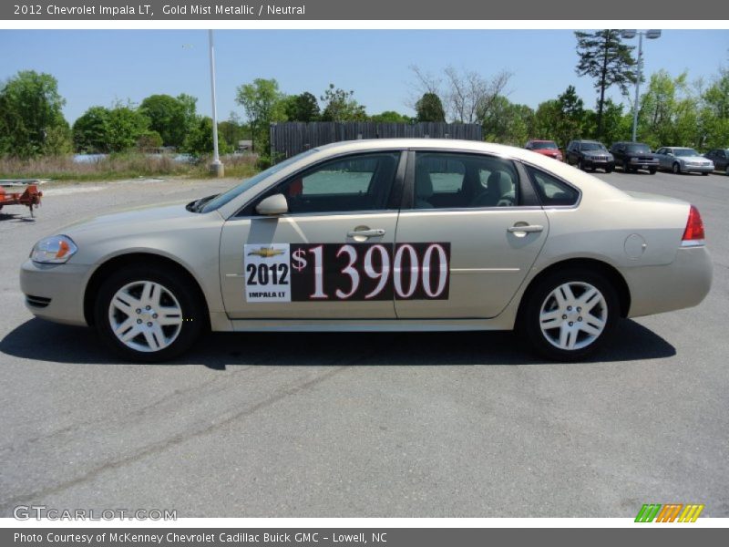 Gold Mist Metallic / Neutral 2012 Chevrolet Impala LT