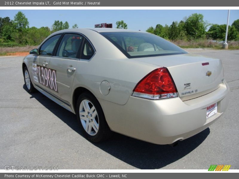 Gold Mist Metallic / Neutral 2012 Chevrolet Impala LT