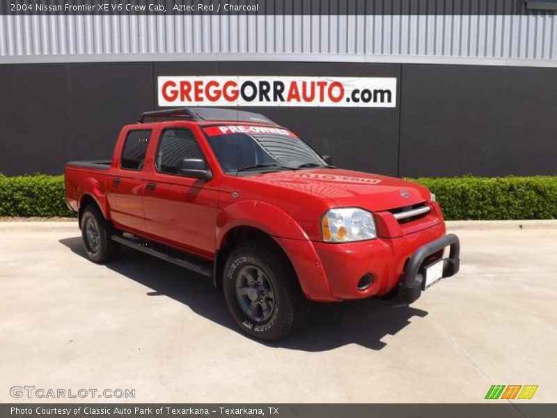 Aztec Red / Charcoal 2004 Nissan Frontier XE V6 Crew Cab