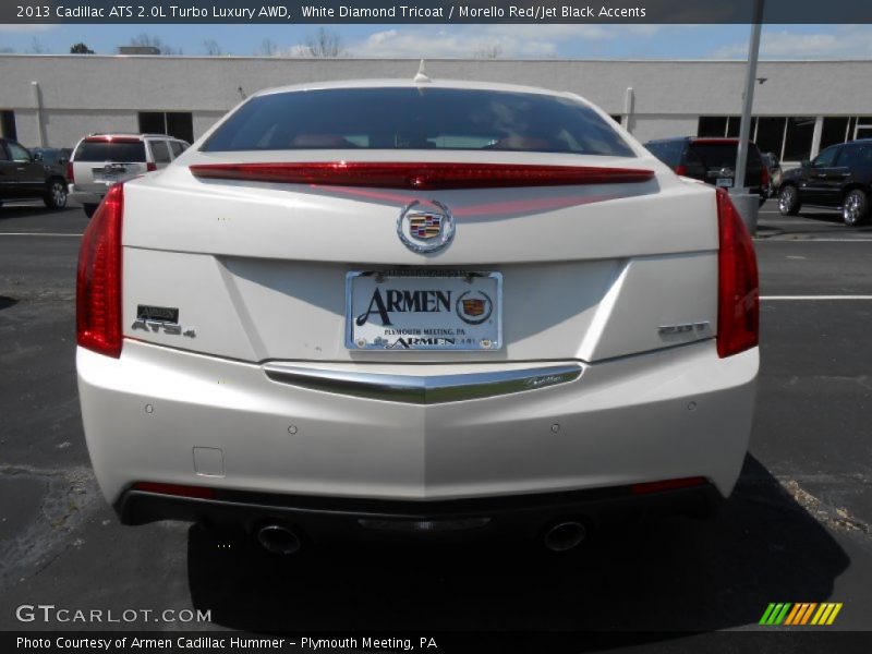 White Diamond Tricoat / Morello Red/Jet Black Accents 2013 Cadillac ATS 2.0L Turbo Luxury AWD