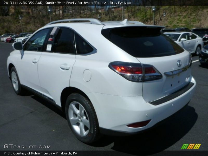 Starfire White Pearl / Parchment/Espresso Birds Eye Maple 2013 Lexus RX 350 AWD
