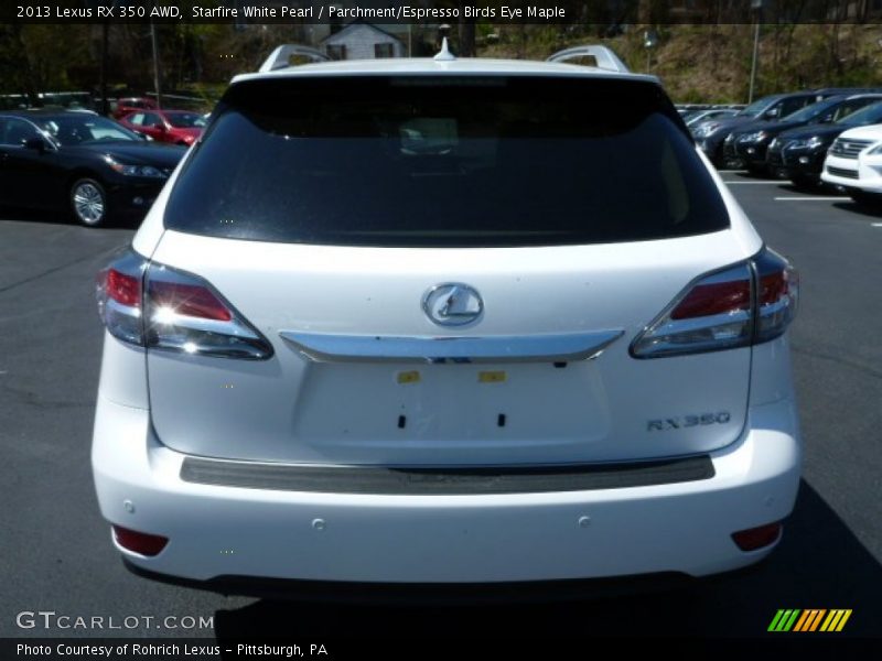 Starfire White Pearl / Parchment/Espresso Birds Eye Maple 2013 Lexus RX 350 AWD