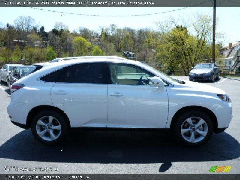 Starfire White Pearl / Parchment/Espresso Birds Eye Maple 2013 Lexus RX 350 AWD