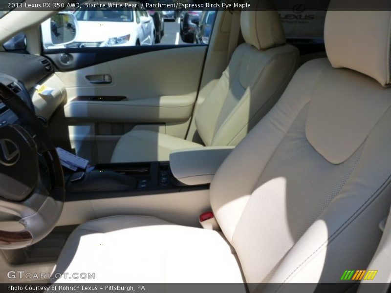 Starfire White Pearl / Parchment/Espresso Birds Eye Maple 2013 Lexus RX 350 AWD