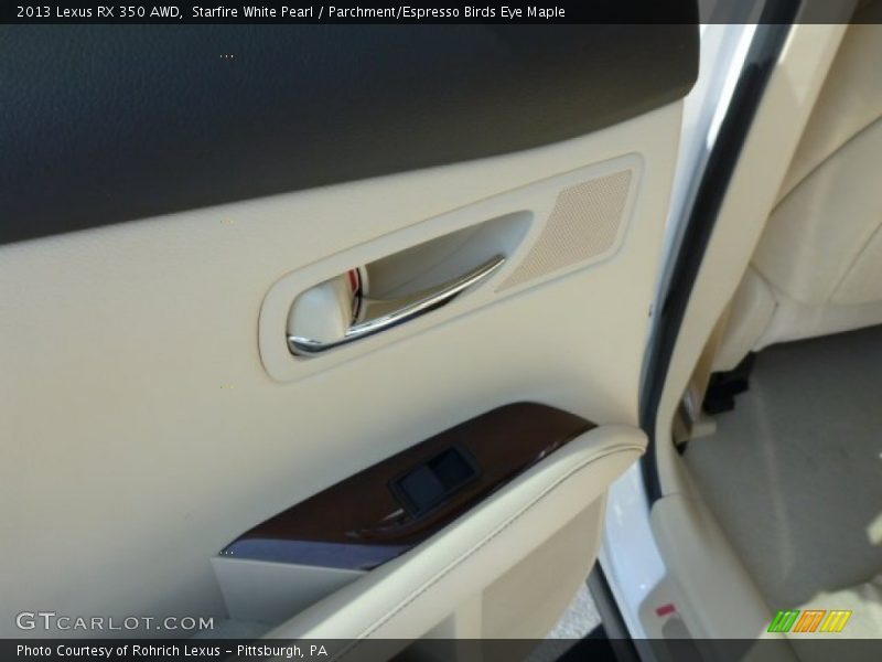 Starfire White Pearl / Parchment/Espresso Birds Eye Maple 2013 Lexus RX 350 AWD