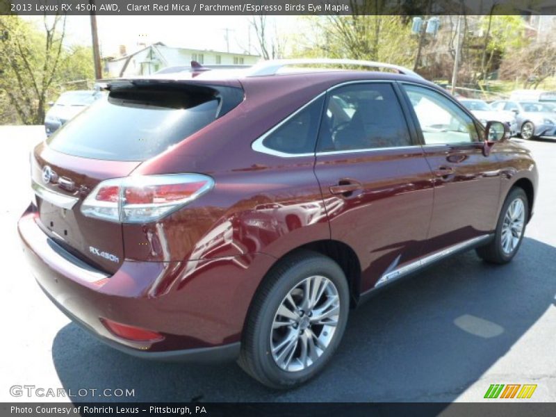 Claret Red Mica / Parchment/Espresso Birds Eye Maple 2013 Lexus RX 450h AWD