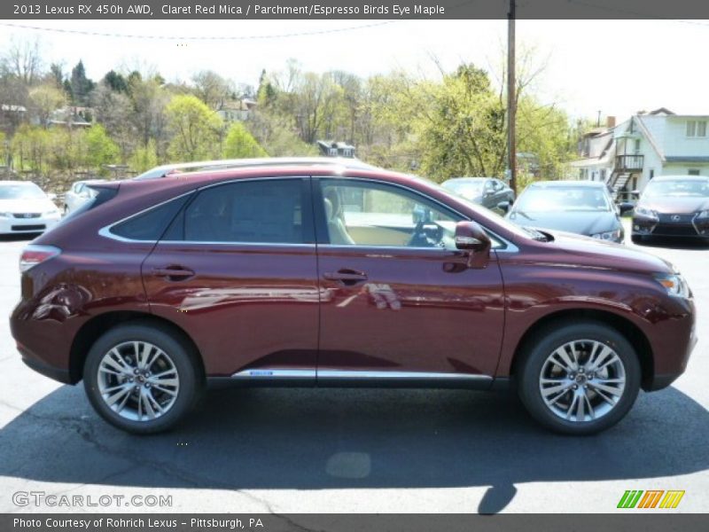 Claret Red Mica / Parchment/Espresso Birds Eye Maple 2013 Lexus RX 450h AWD