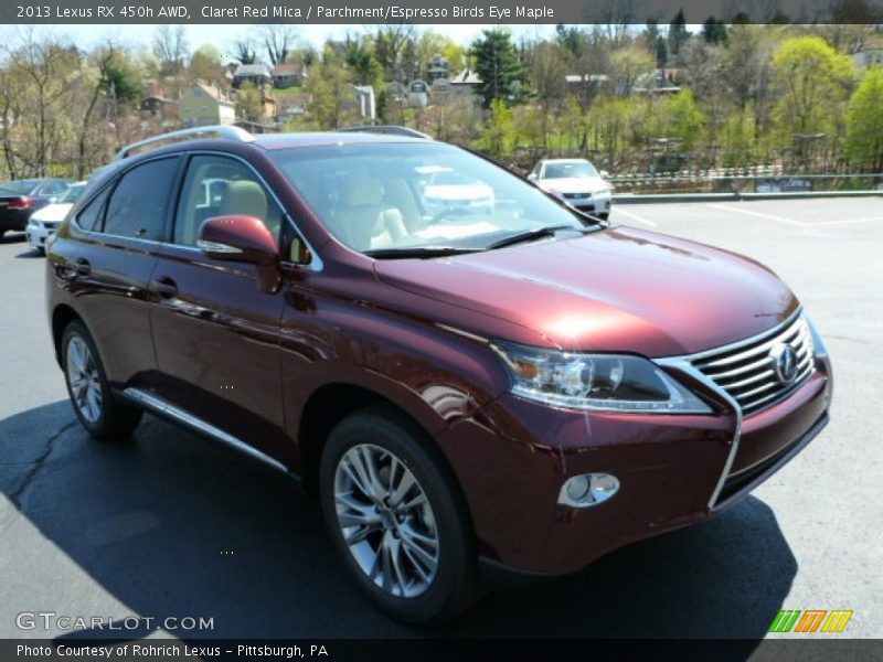 Claret Red Mica / Parchment/Espresso Birds Eye Maple 2013 Lexus RX 450h AWD