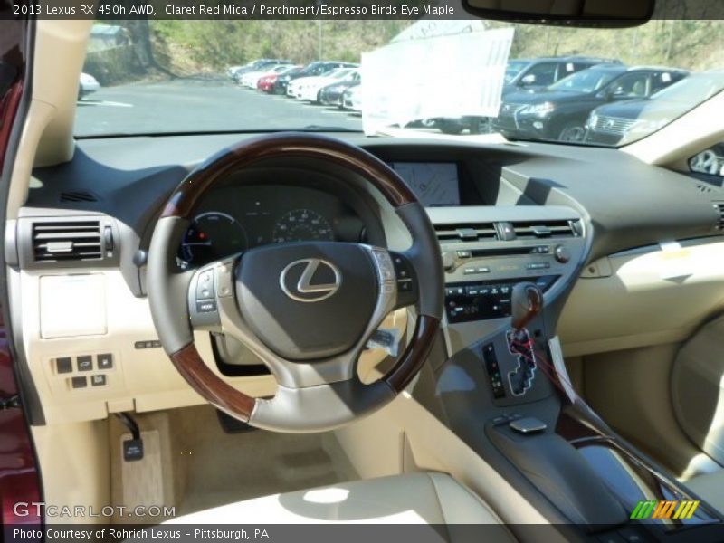 Claret Red Mica / Parchment/Espresso Birds Eye Maple 2013 Lexus RX 450h AWD