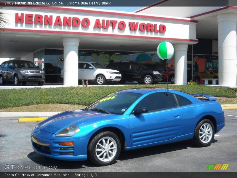 Chrome Blue Pearl / Black 2002 Mitsubishi Eclipse GS Coupe