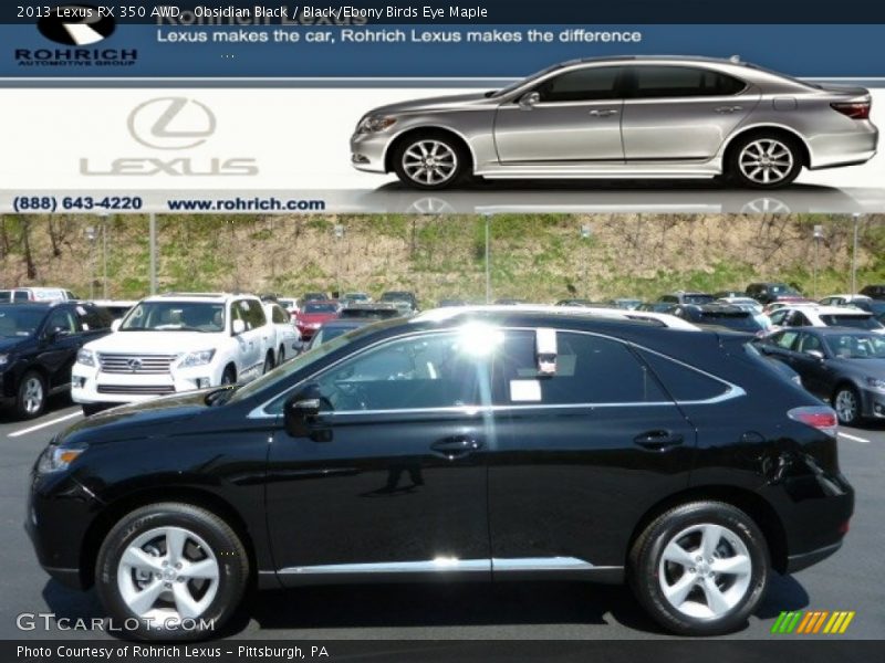 Obsidian Black / Black/Ebony Birds Eye Maple 2013 Lexus RX 350 AWD