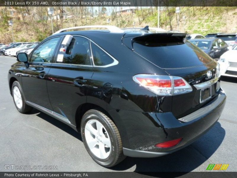 Obsidian Black / Black/Ebony Birds Eye Maple 2013 Lexus RX 350 AWD