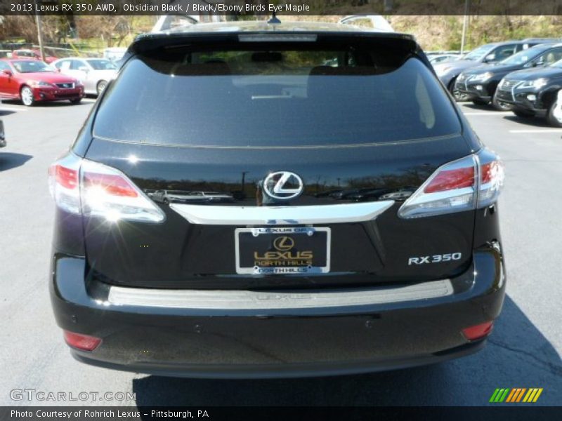 Obsidian Black / Black/Ebony Birds Eye Maple 2013 Lexus RX 350 AWD