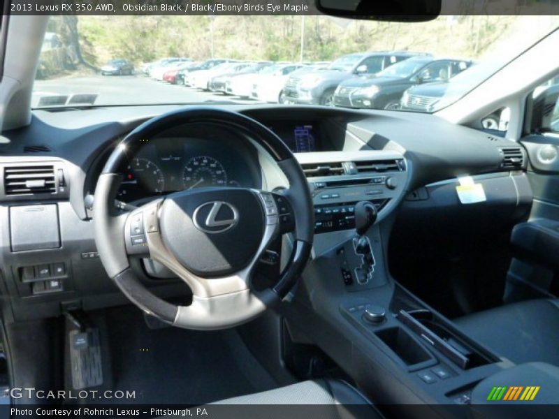 Obsidian Black / Black/Ebony Birds Eye Maple 2013 Lexus RX 350 AWD
