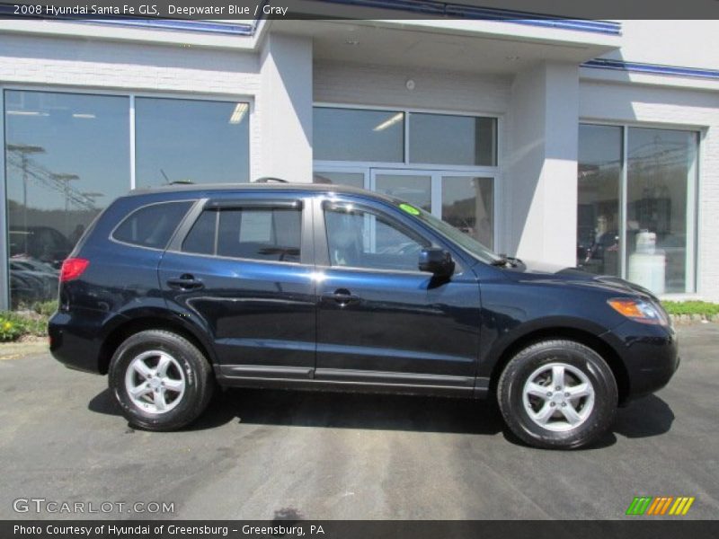 Deepwater Blue / Gray 2008 Hyundai Santa Fe GLS