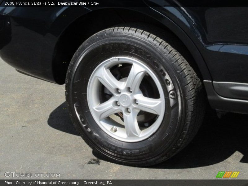 Deepwater Blue / Gray 2008 Hyundai Santa Fe GLS