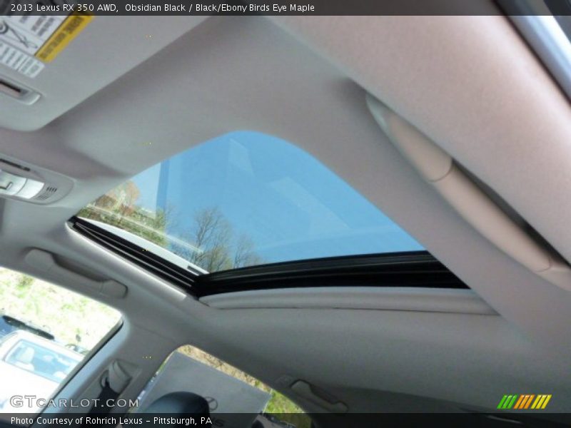 Obsidian Black / Black/Ebony Birds Eye Maple 2013 Lexus RX 350 AWD