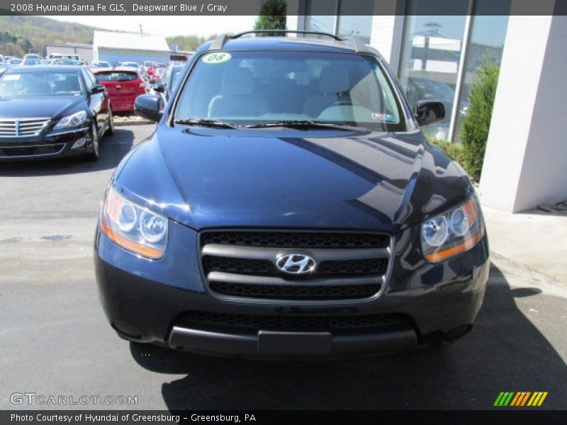 Deepwater Blue / Gray 2008 Hyundai Santa Fe GLS