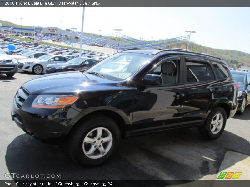 Deepwater Blue / Gray 2008 Hyundai Santa Fe GLS