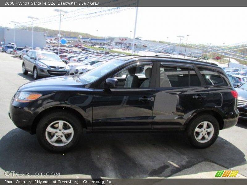 Deepwater Blue / Gray 2008 Hyundai Santa Fe GLS