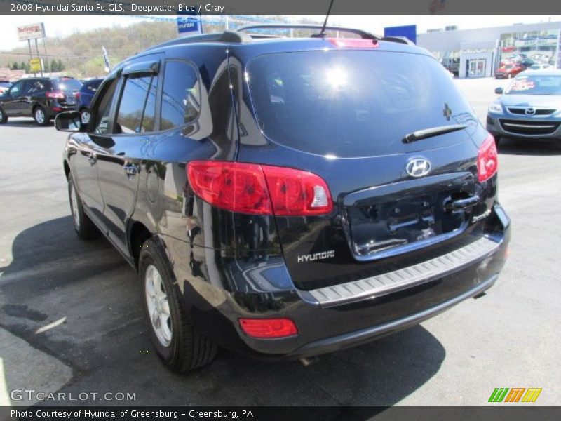 Deepwater Blue / Gray 2008 Hyundai Santa Fe GLS