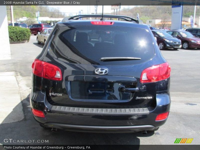 Deepwater Blue / Gray 2008 Hyundai Santa Fe GLS