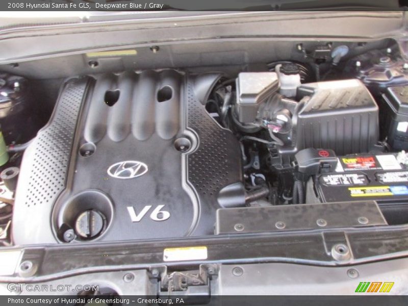Deepwater Blue / Gray 2008 Hyundai Santa Fe GLS