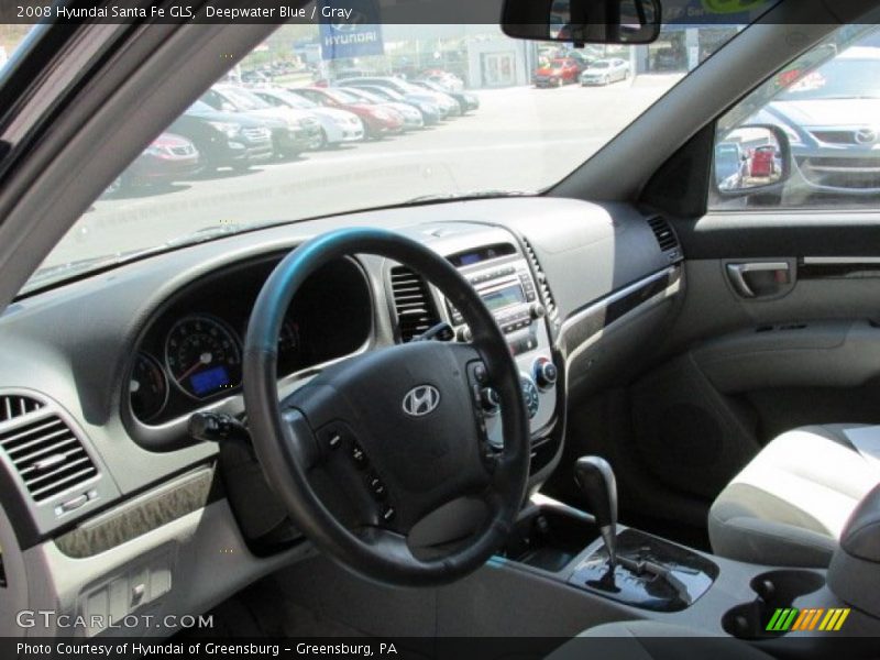 Deepwater Blue / Gray 2008 Hyundai Santa Fe GLS