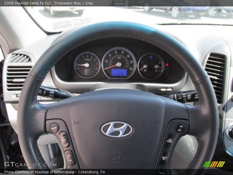 Deepwater Blue / Gray 2008 Hyundai Santa Fe GLS