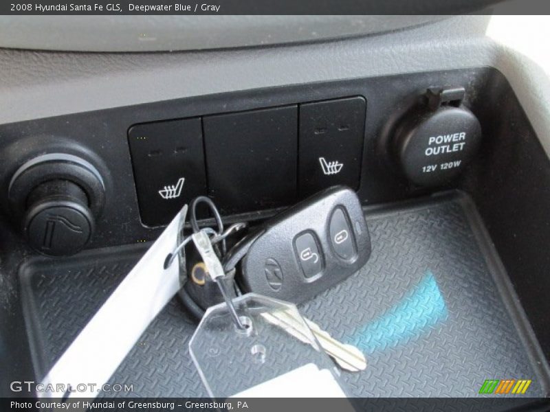 Deepwater Blue / Gray 2008 Hyundai Santa Fe GLS