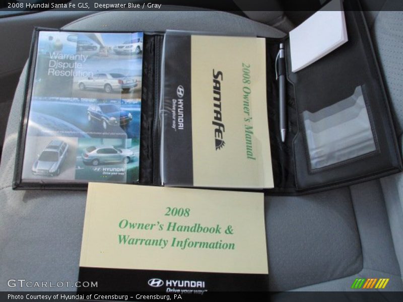 Deepwater Blue / Gray 2008 Hyundai Santa Fe GLS