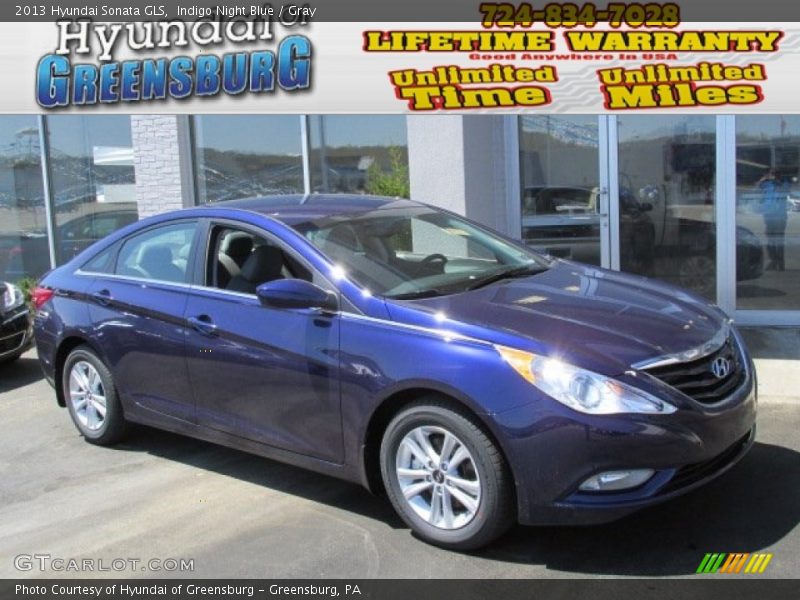 Indigo Night Blue / Gray 2013 Hyundai Sonata GLS