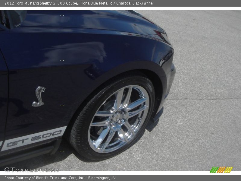 Kona Blue Metallic / Charcoal Black/White 2012 Ford Mustang Shelby GT500 Coupe
