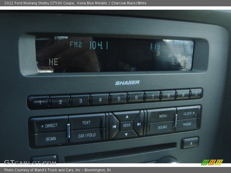 Kona Blue Metallic / Charcoal Black/White 2012 Ford Mustang Shelby GT500 Coupe