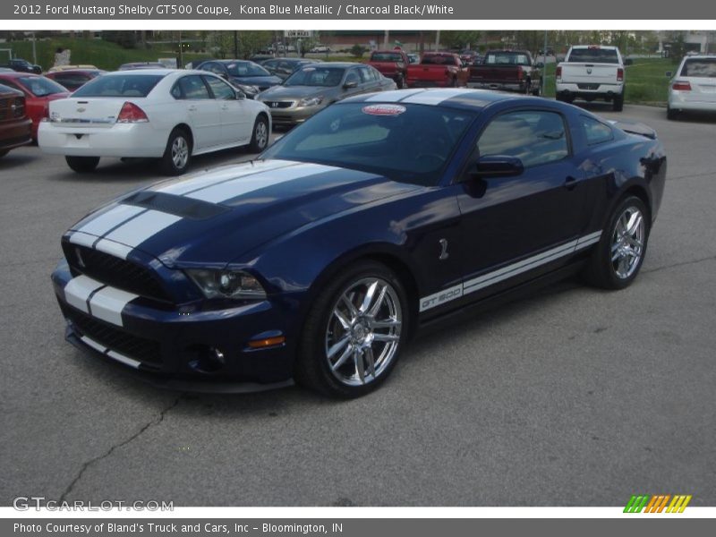 Kona Blue Metallic / Charcoal Black/White 2012 Ford Mustang Shelby GT500 Coupe