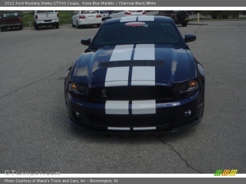 Kona Blue Metallic / Charcoal Black/White 2012 Ford Mustang Shelby GT500 Coupe