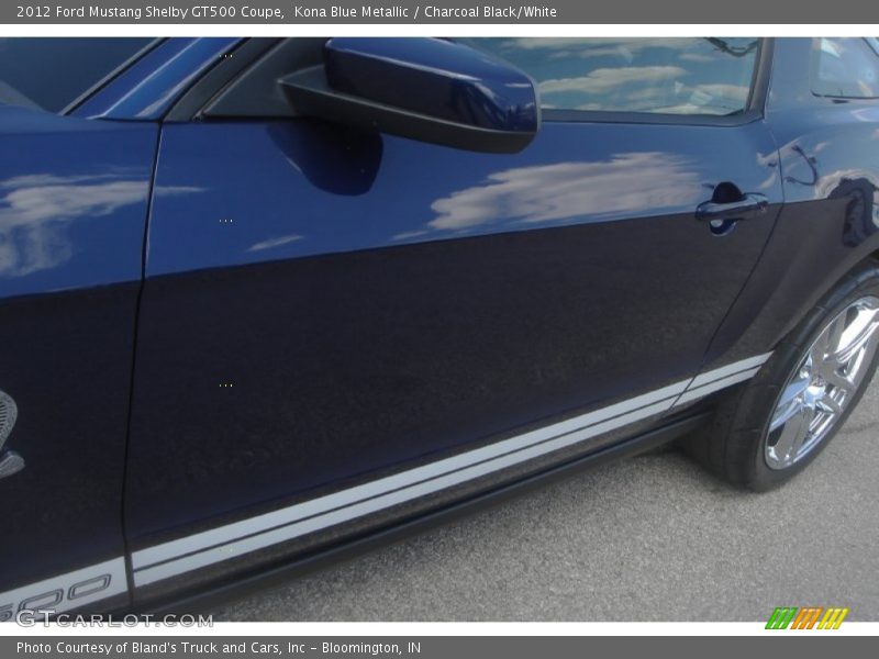 Kona Blue Metallic / Charcoal Black/White 2012 Ford Mustang Shelby GT500 Coupe