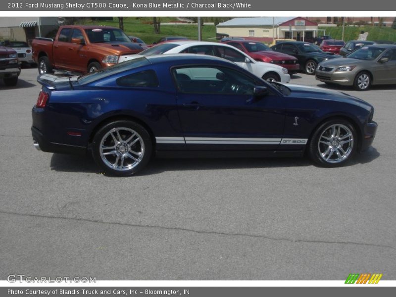 Kona Blue Metallic / Charcoal Black/White 2012 Ford Mustang Shelby GT500 Coupe