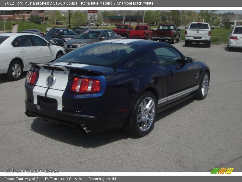 Kona Blue Metallic / Charcoal Black/White 2012 Ford Mustang Shelby GT500 Coupe