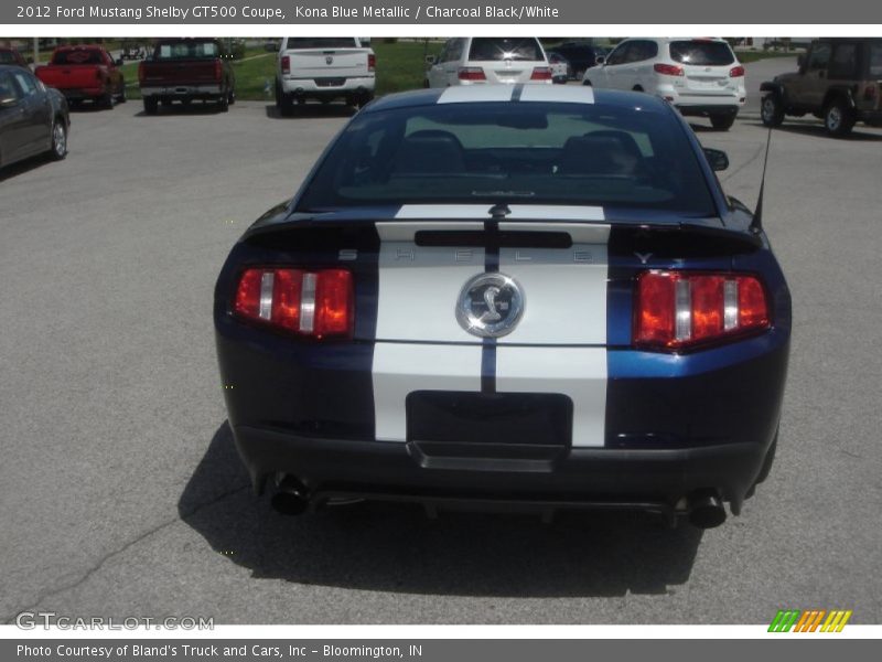 Kona Blue Metallic / Charcoal Black/White 2012 Ford Mustang Shelby GT500 Coupe