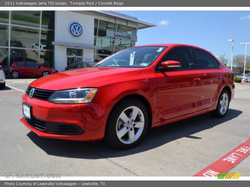 Tornado Red / Cornsilk Beige 2011 Volkswagen Jetta TDI Sedan