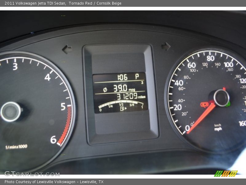 Tornado Red / Cornsilk Beige 2011 Volkswagen Jetta TDI Sedan