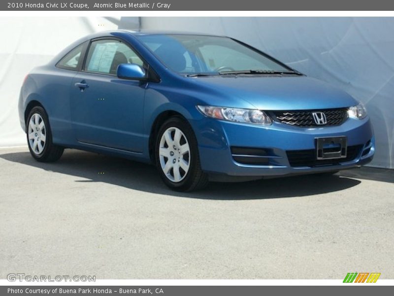 Atomic Blue Metallic / Gray 2010 Honda Civic LX Coupe