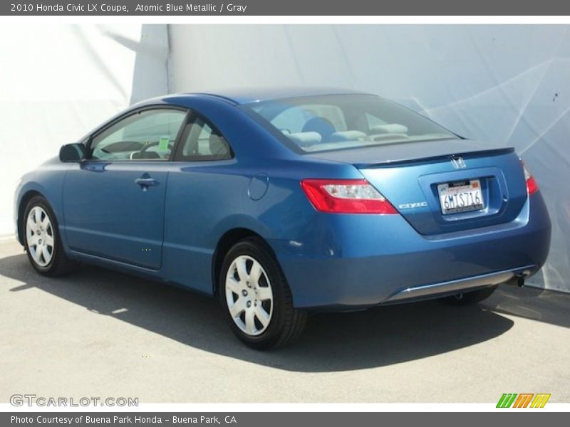 Atomic Blue Metallic / Gray 2010 Honda Civic LX Coupe